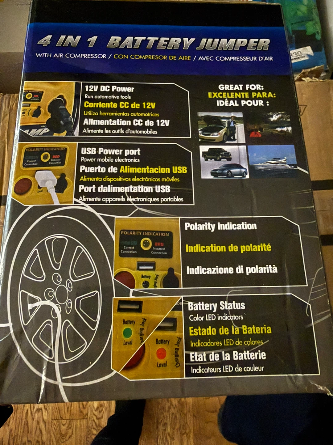 4 In 1 Battery Jumper with Air Compressor - photo 5