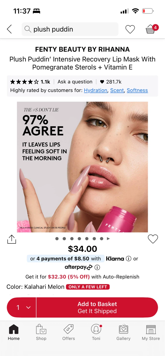 FENTY BEAUTY BY RIHANNA Plush Puddin' Intensive Lip Mask - photo 3