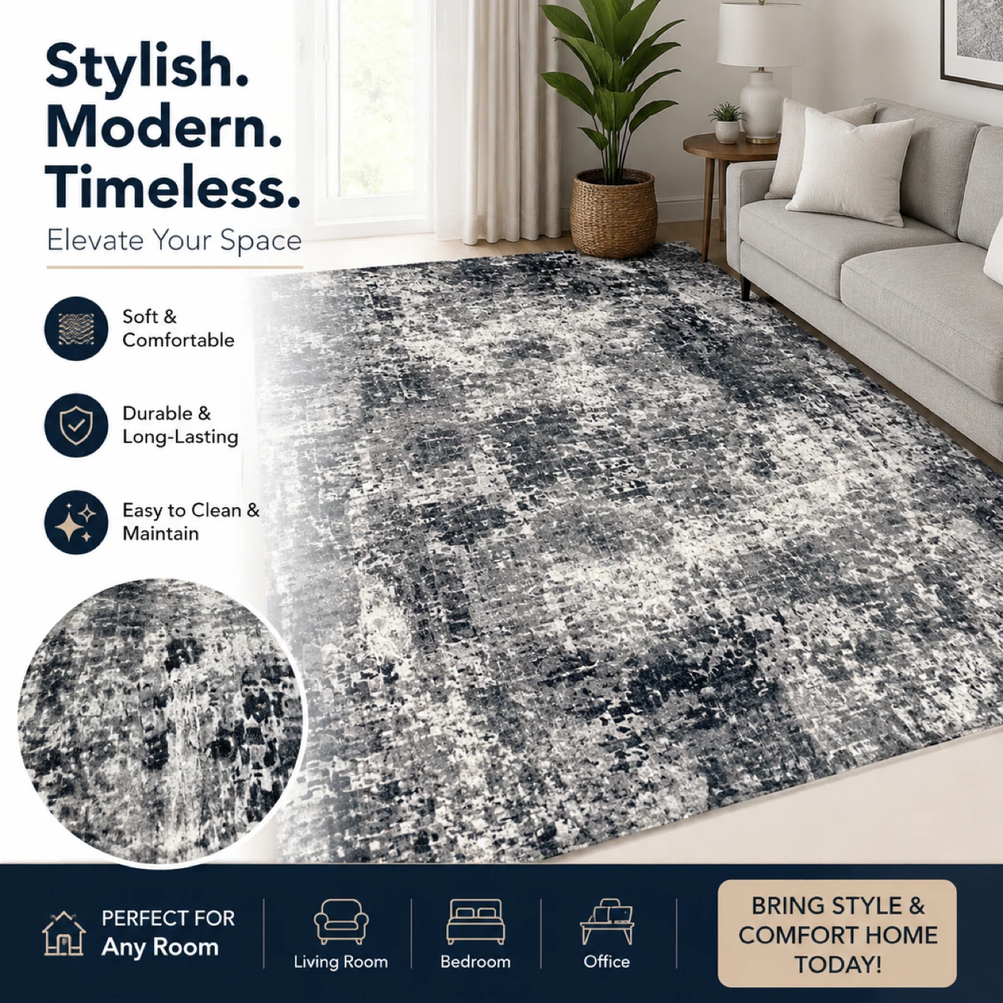 Brand new- 2 colors- 10x7 Abstract Print Area Rug