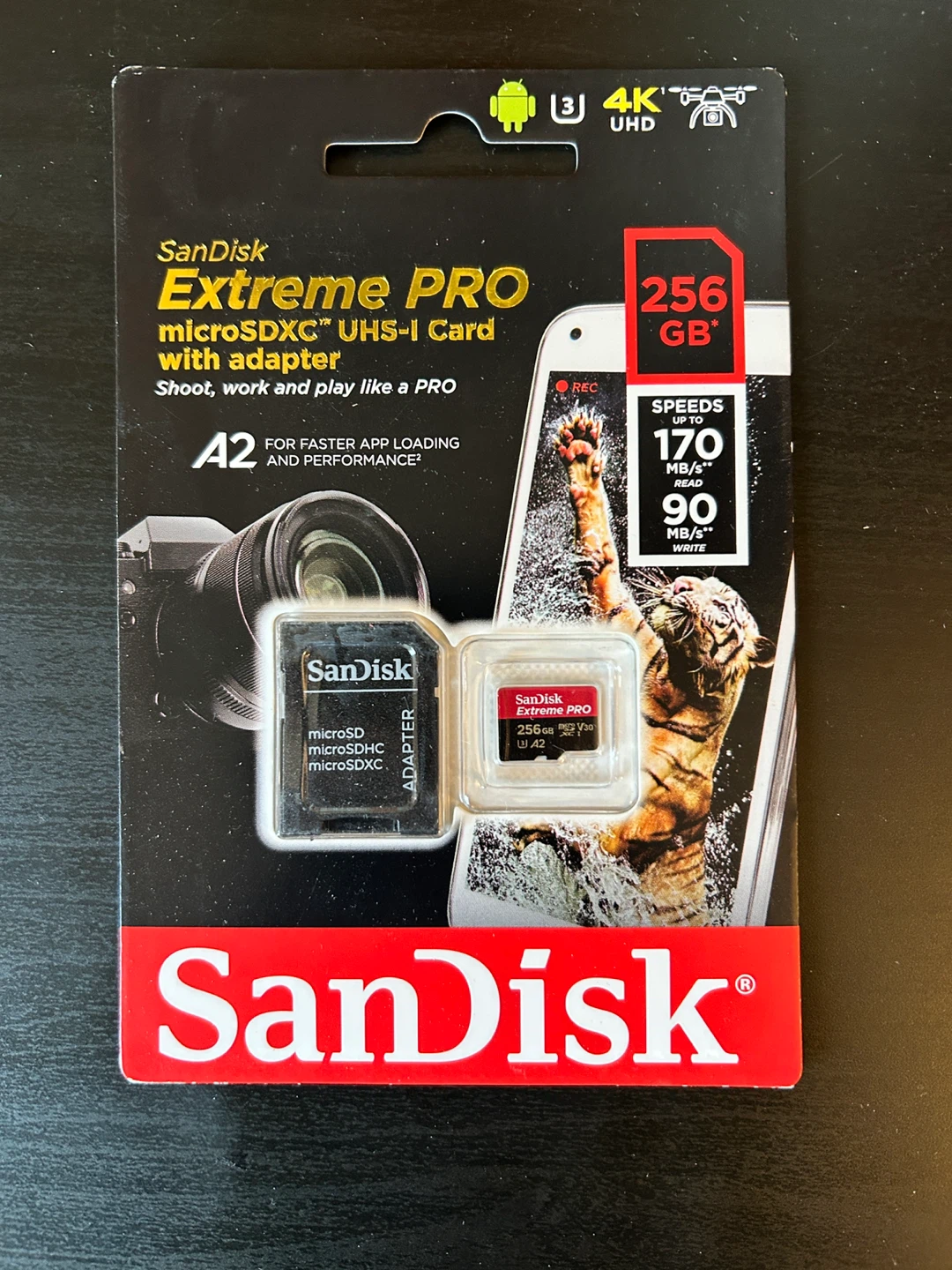 SanDisk Extreme PRO microSDXC UHS-I Card with Adapter - 256 GB