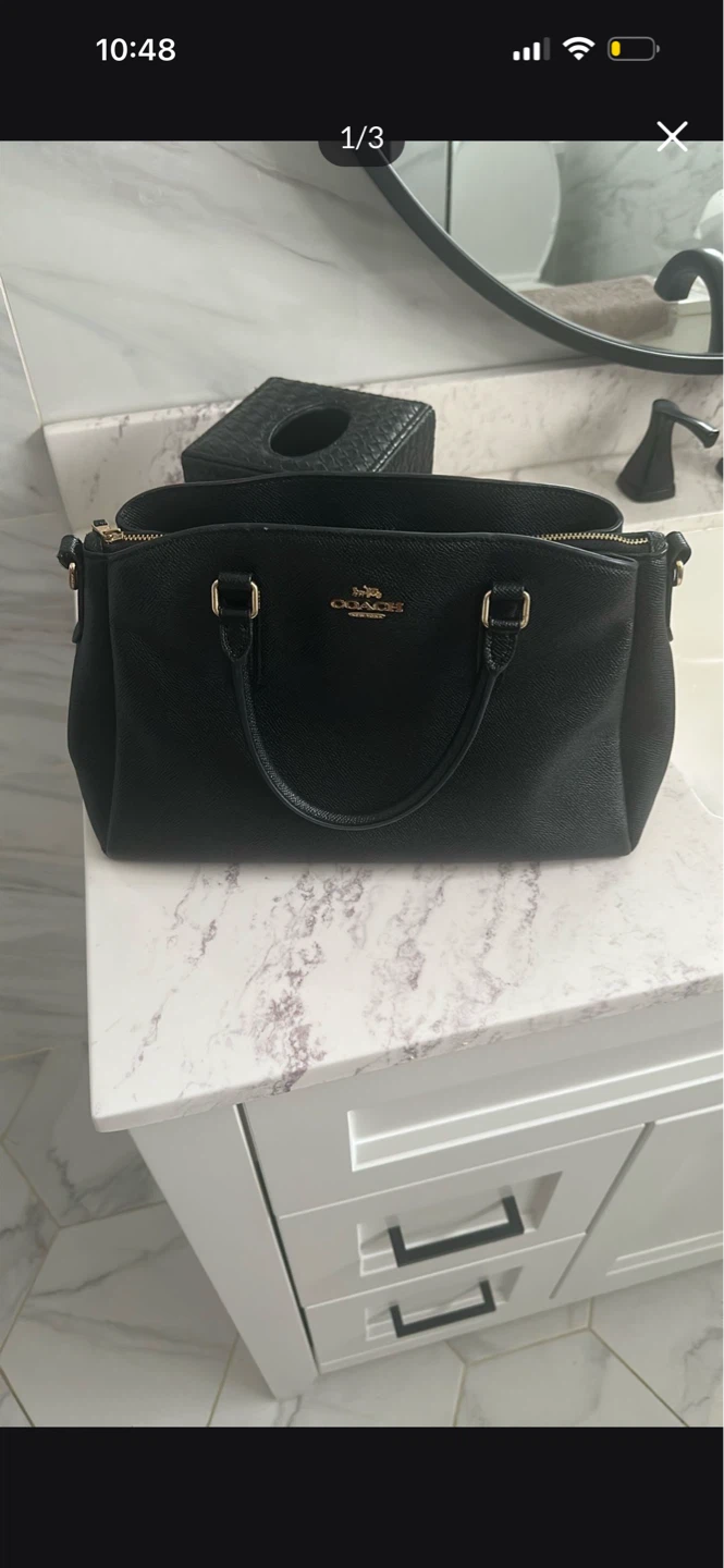 Coach Black Leather Satchel Handbag