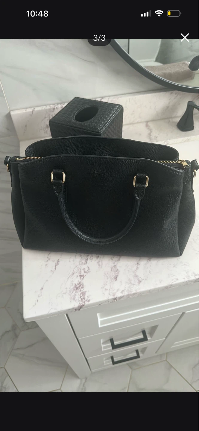 Coach Black Leather Satchel Handbag - photo 3