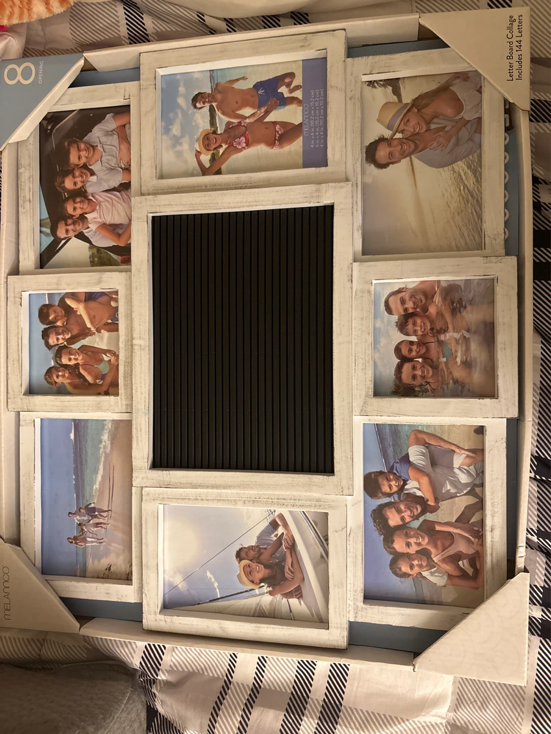 Melannco Letter Board Collage Photo Frame with 144 Letters