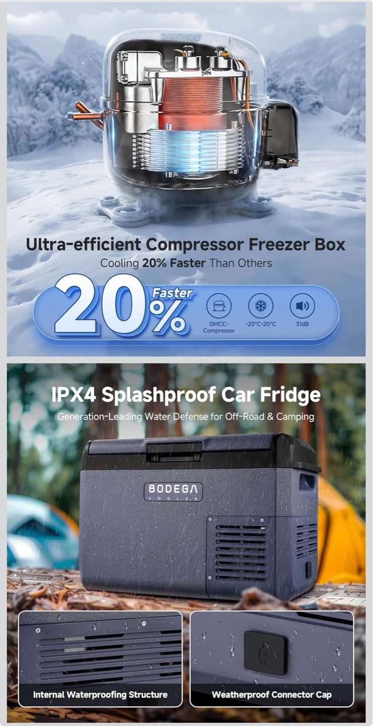 BODEGA 12 Volt Car Refrigerator 26QT Portable Freezer - photo 4