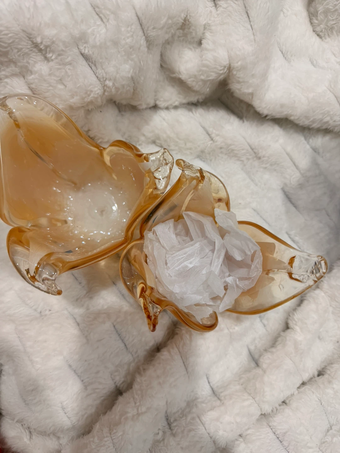 Set of 2 Murano White Cristal Vases