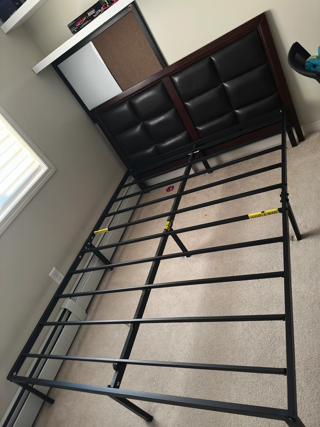 Queen Size Bed Frame with Headboard and Mattress