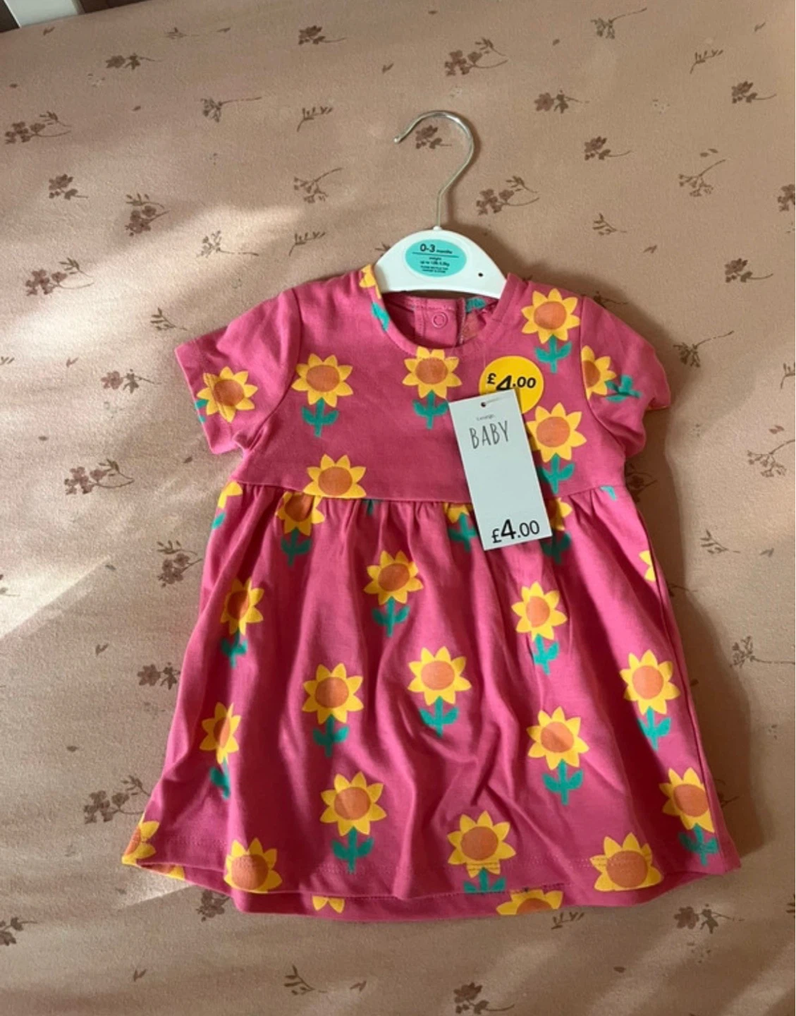 George Baby Pink Sunflower Dress 0-3 Months⚽️