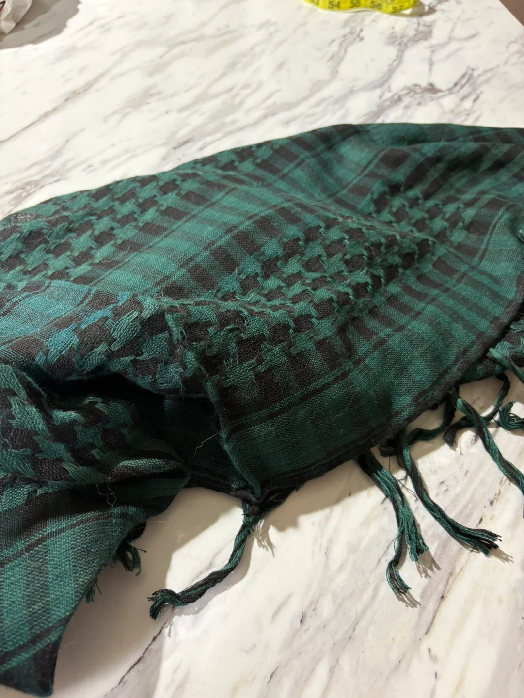⚽️Green and Black Plaid Scarf with Tassels