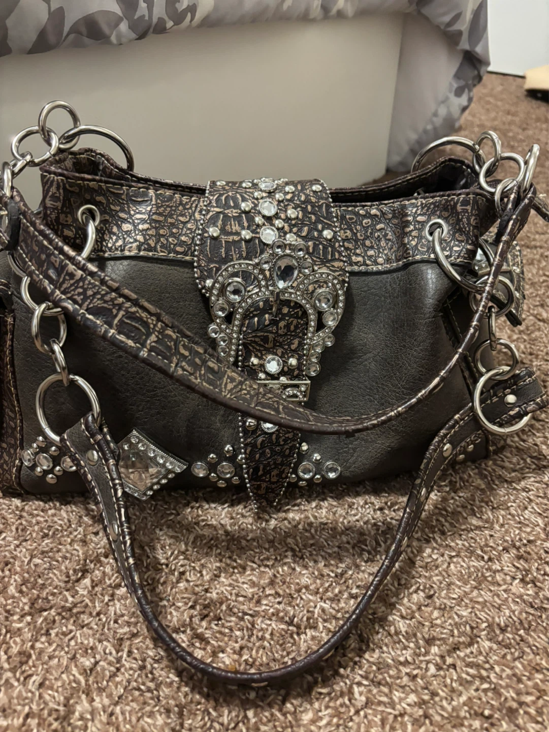 Embellished Shoulder Handbag