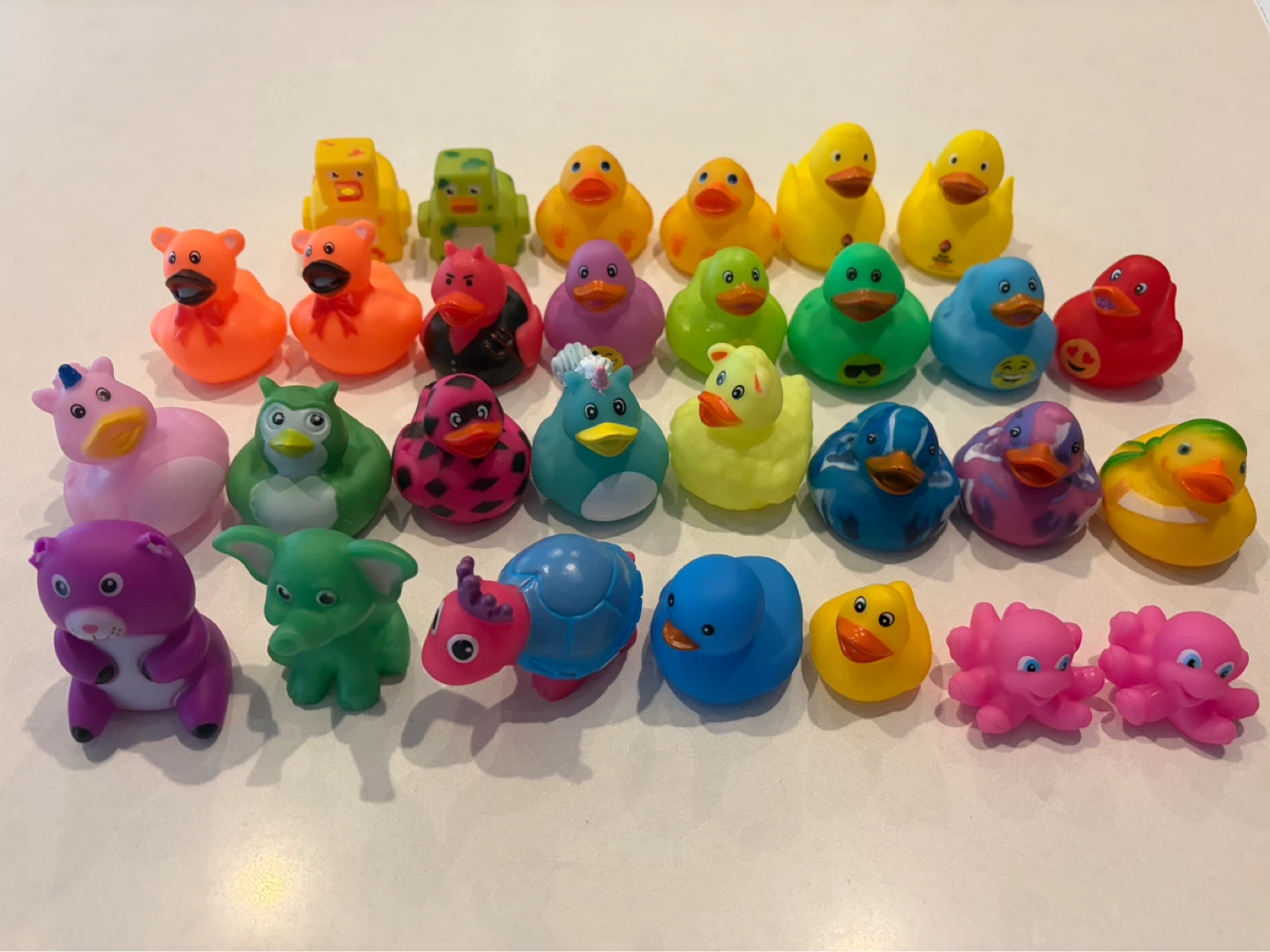 Assorted Rubber Ducks and Bath Toys Set