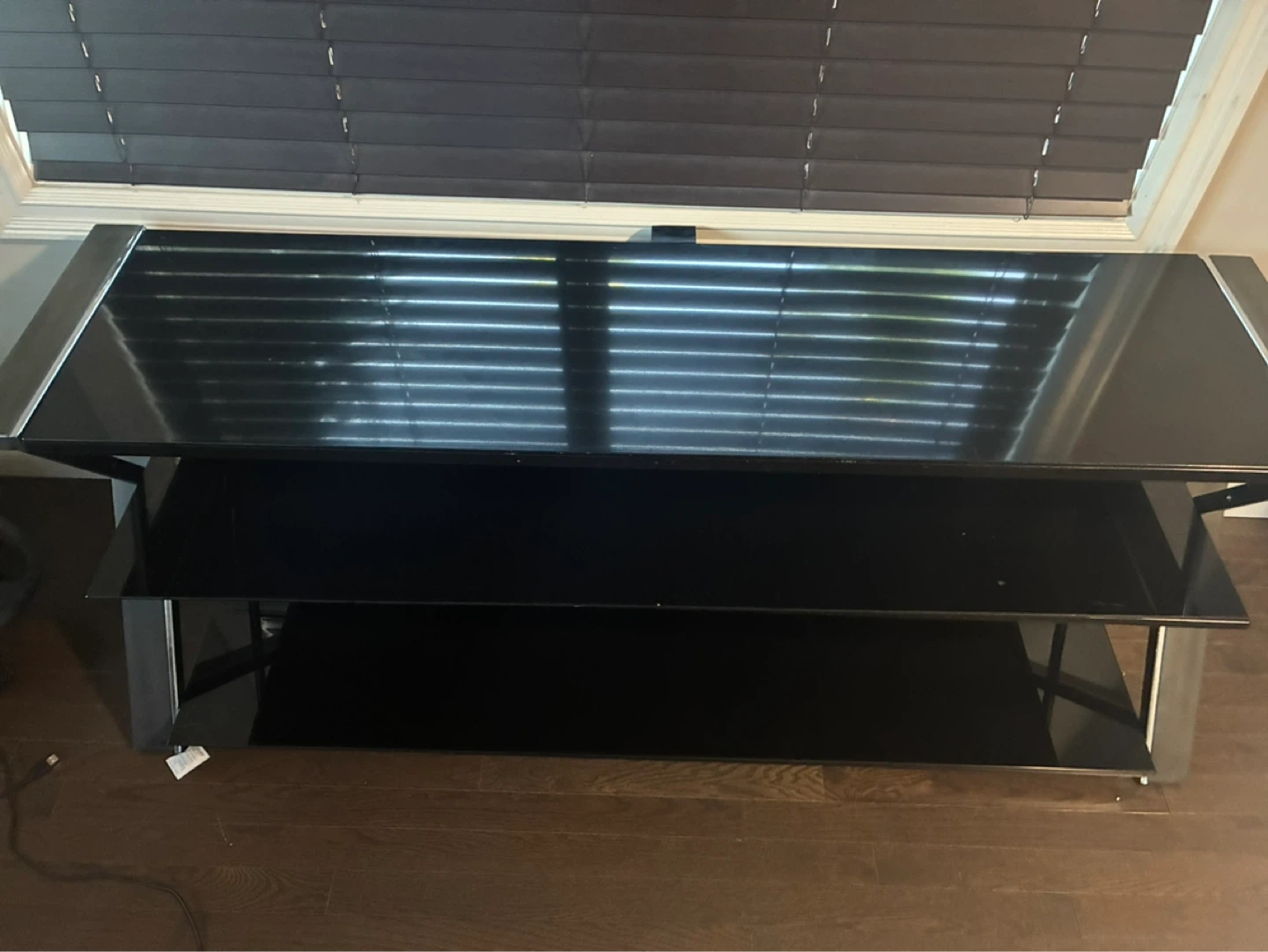 Black Glass TV Stand - photo 2