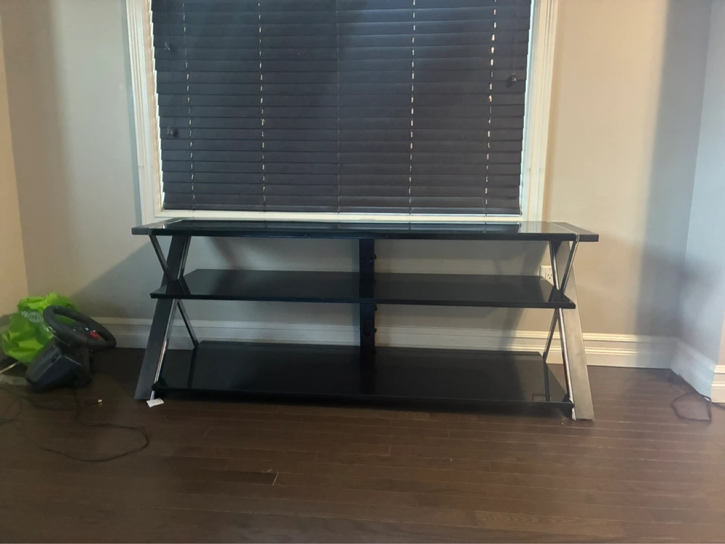 Black Glass TV Stand