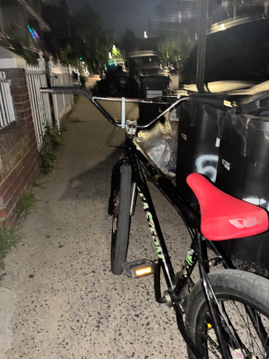 Black BMX Bike with Red Seat