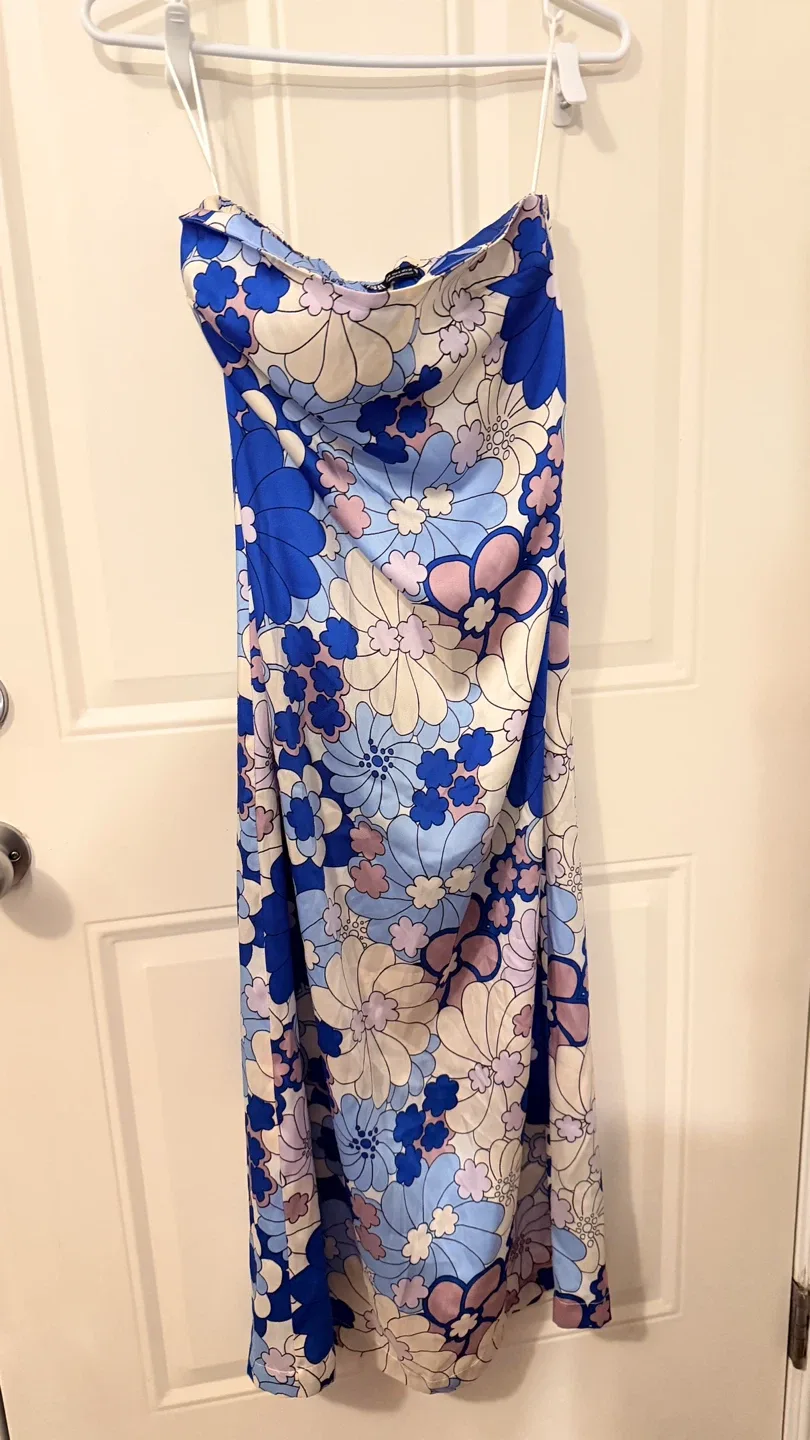 ZARA Floral Print Slip Dress - Size S/M