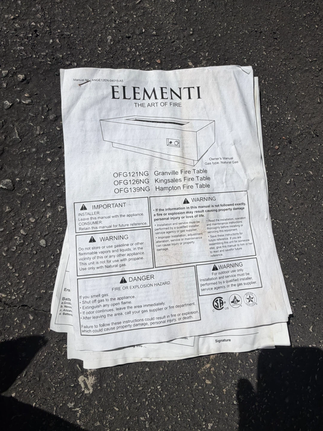 Elementi Propane Conversion Kit for Outdoor Fire Tables - photo 3