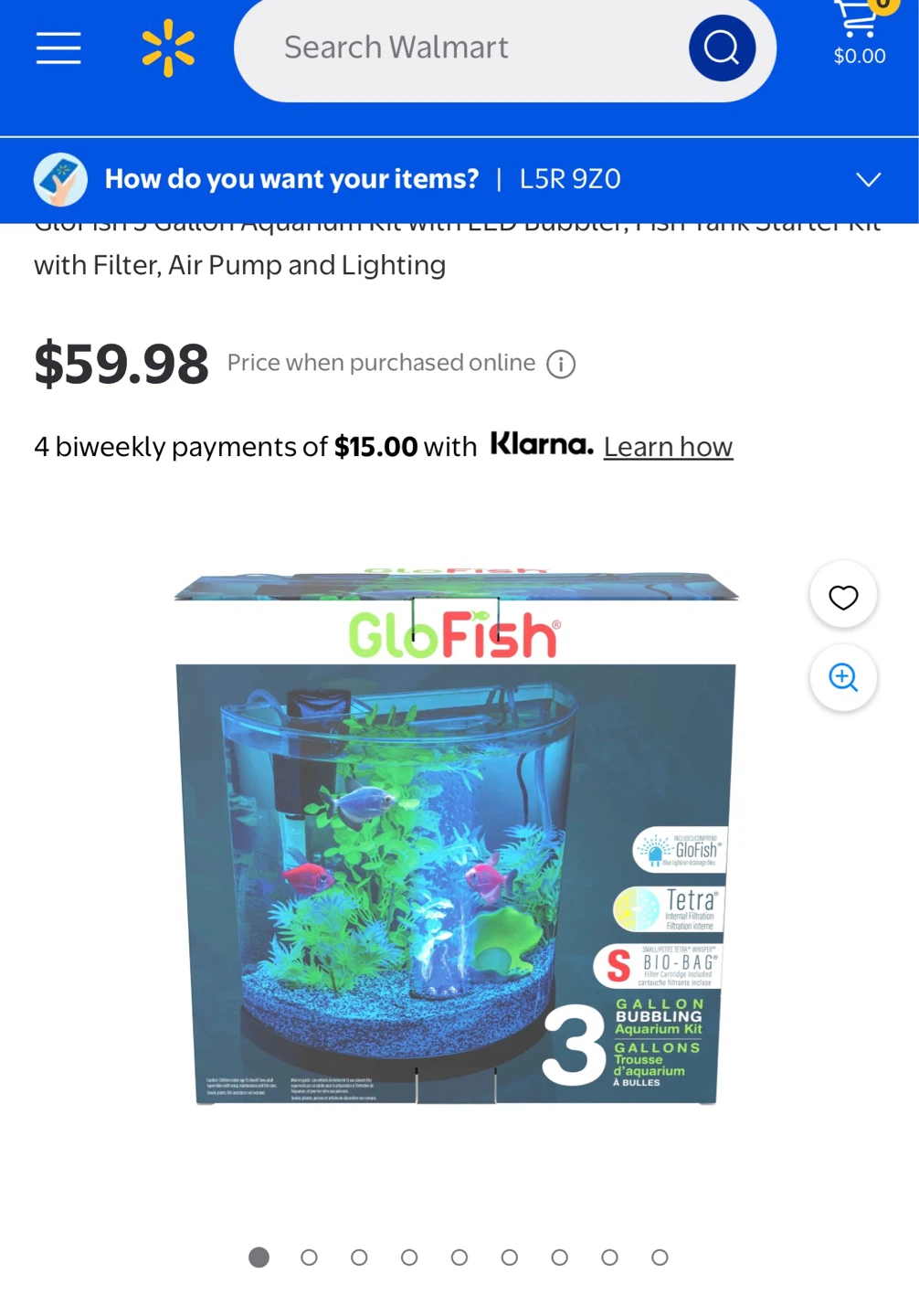 GloFish 3 Gallon Aquarium Kit with Filter, Air Pump and Lighting