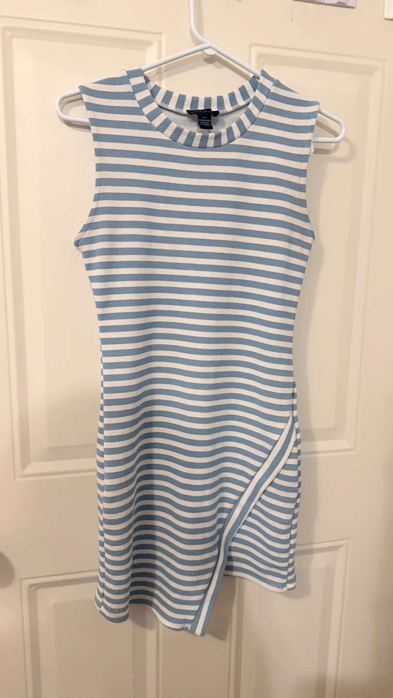 Stretchy Blue & White Striped Dress size S/M - photo 2