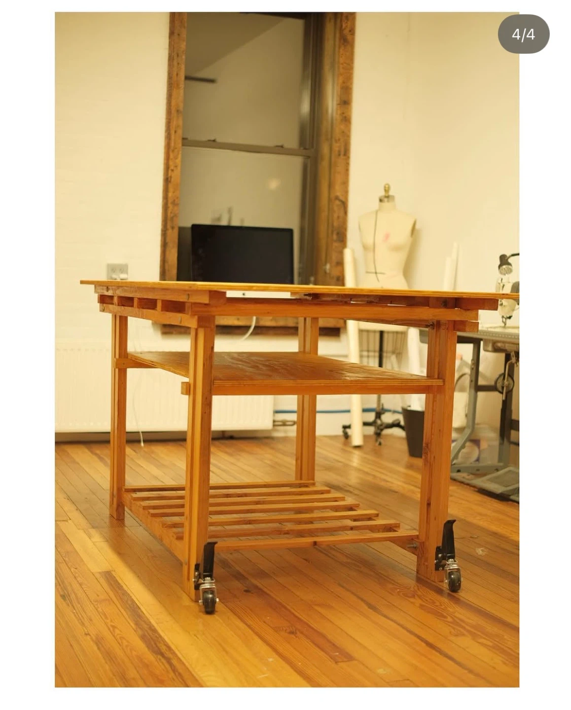 Wooden Kitchen Island Cart with Wheels - photo 4