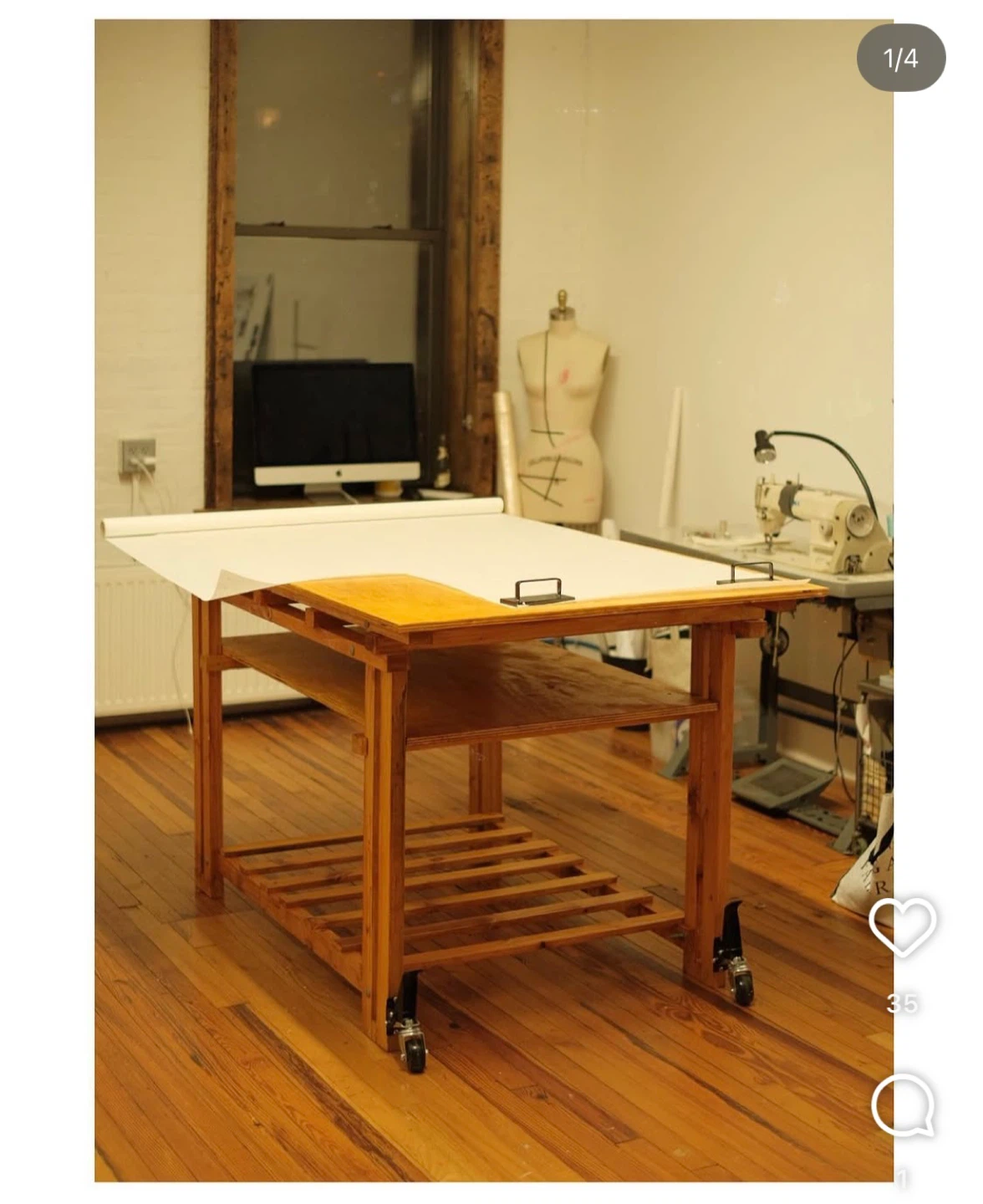 Wooden Kitchen Island Cart with Wheels