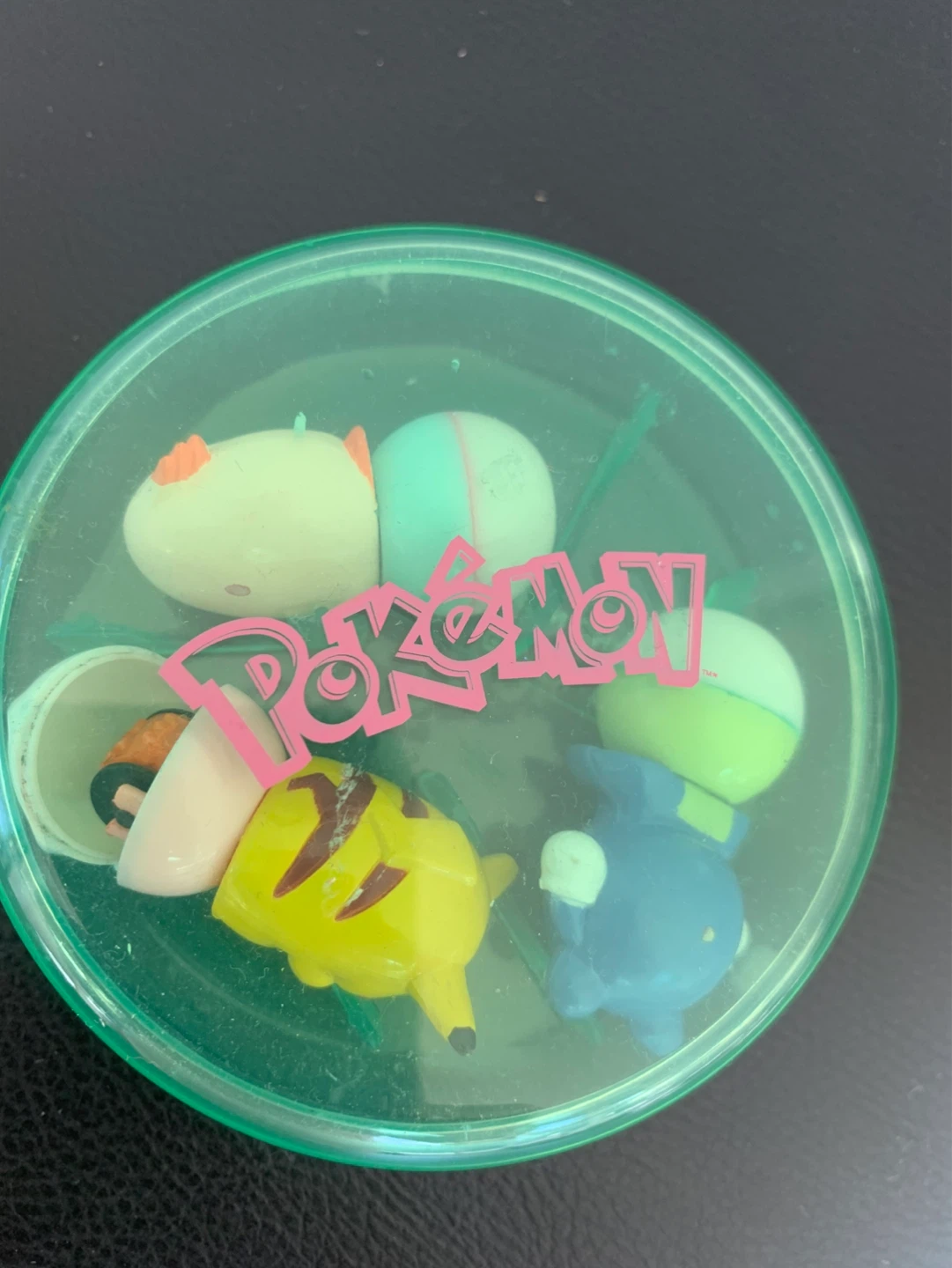 1997 Pokemon Roll & Play Rubber Stamps Pikachu Poliwhirl Chansey