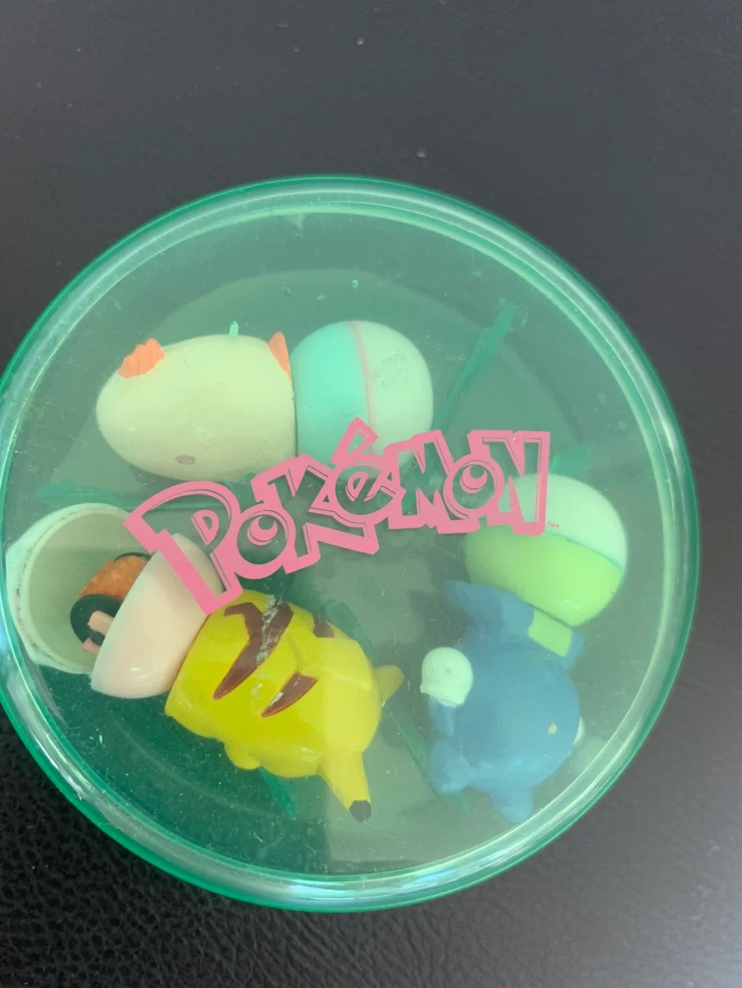 1997 Pokemon Roll & Play Rubber Stamps Pikachu Poliwhirl Chansey