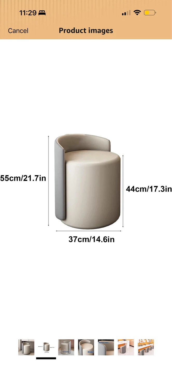 Vanity Stool Chair - Grey - photo 2