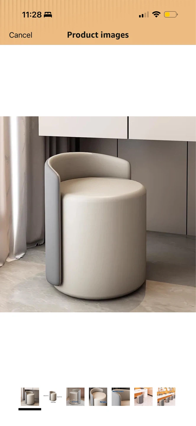 Vanity Stool Chair - Grey