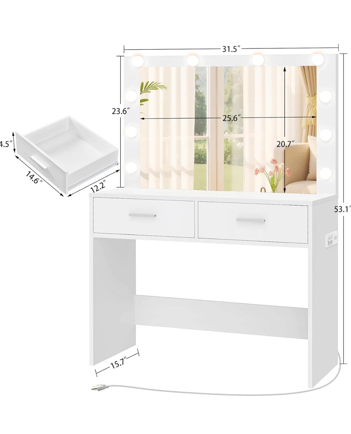 Makeup Vanity with Mirror and Lights - photo 4