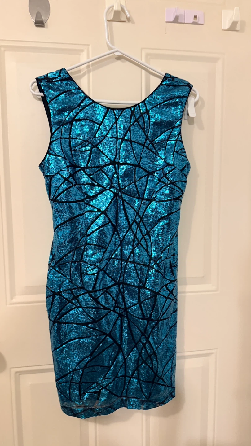 Sparkly Blue Geometric Dress