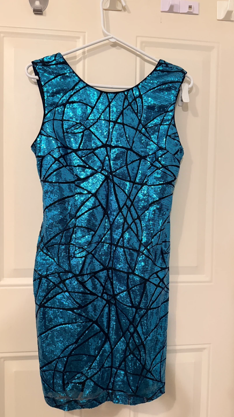 Sparkly Blue Geometric Dress - photo 3