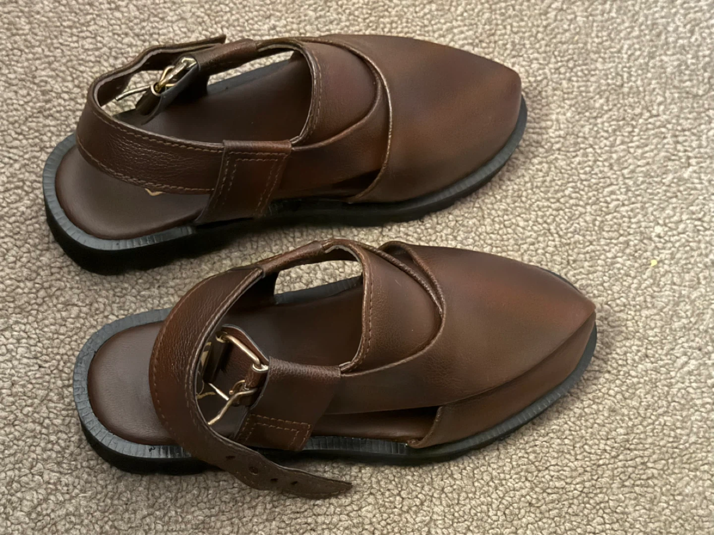 Brown Leather Sandals (kids size 12) - photo 2
