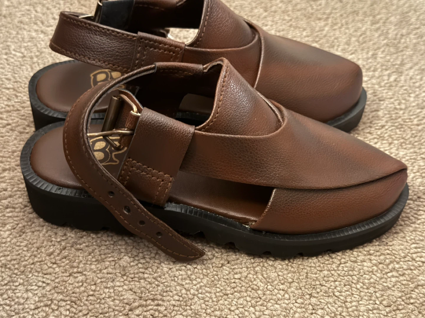 Brown Leather Sandals (kids size 12)