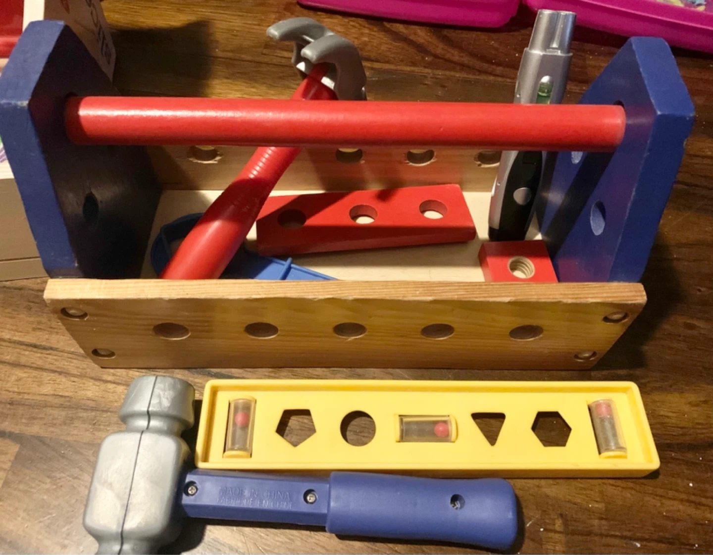 Wooden Toy Tool Box Playset
