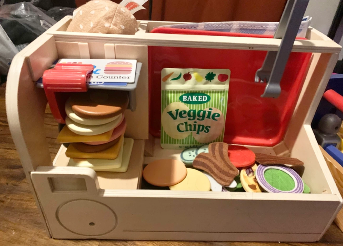 Melissa & Doug Slice & Stack Sandwich Counter Wooden Toy Playset