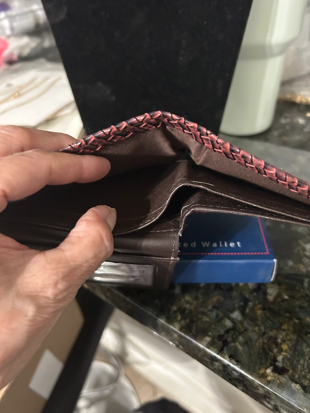 Gucci Brown Woven Leather Bifold Wallet - photo 5