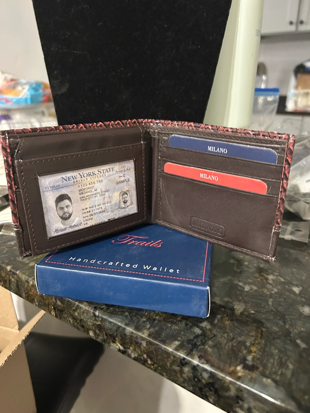 Gucci Brown Woven Leather Bifold Wallet - photo 2