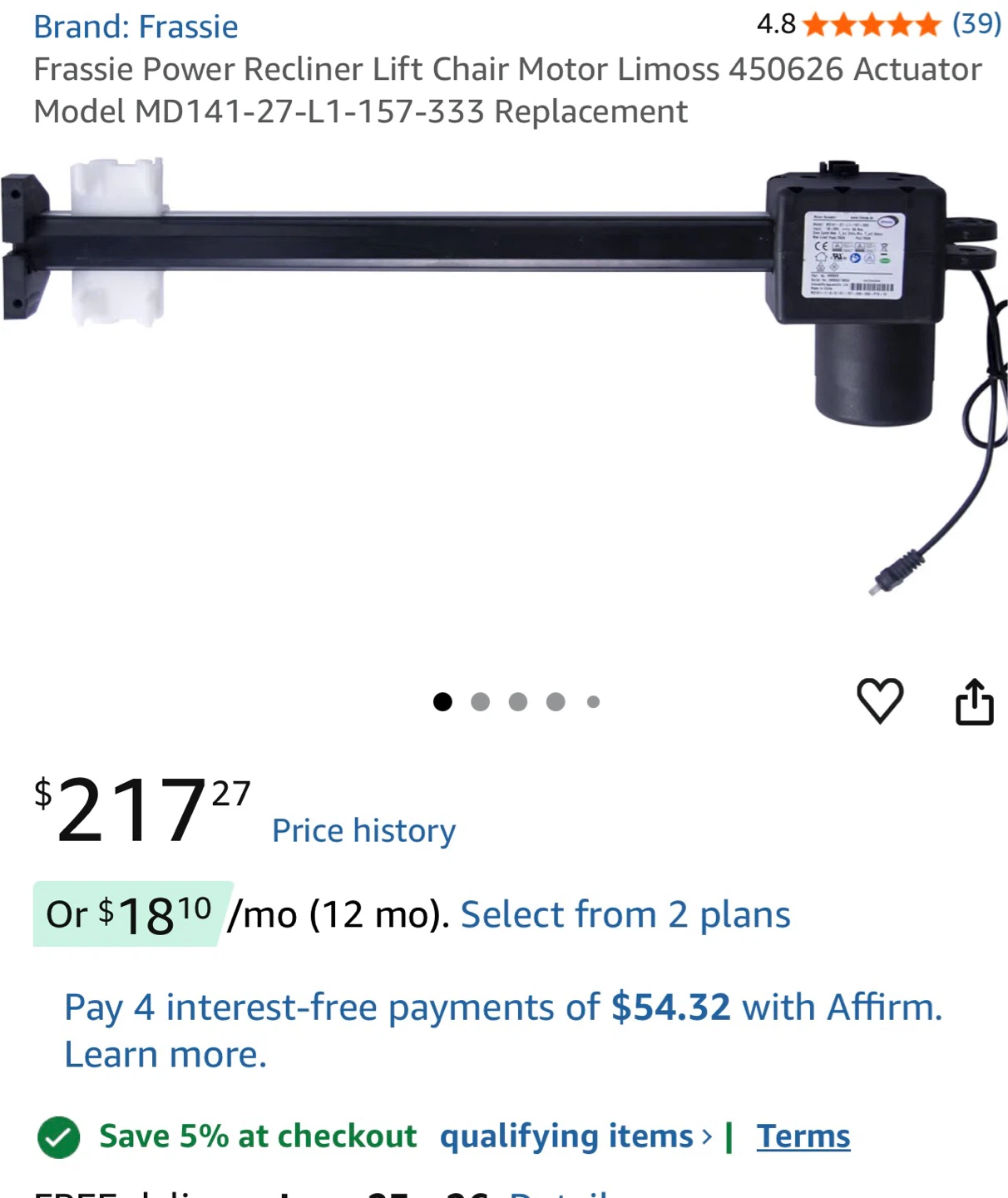 Frassie Linear Motion System Motor Actuator - photo 2