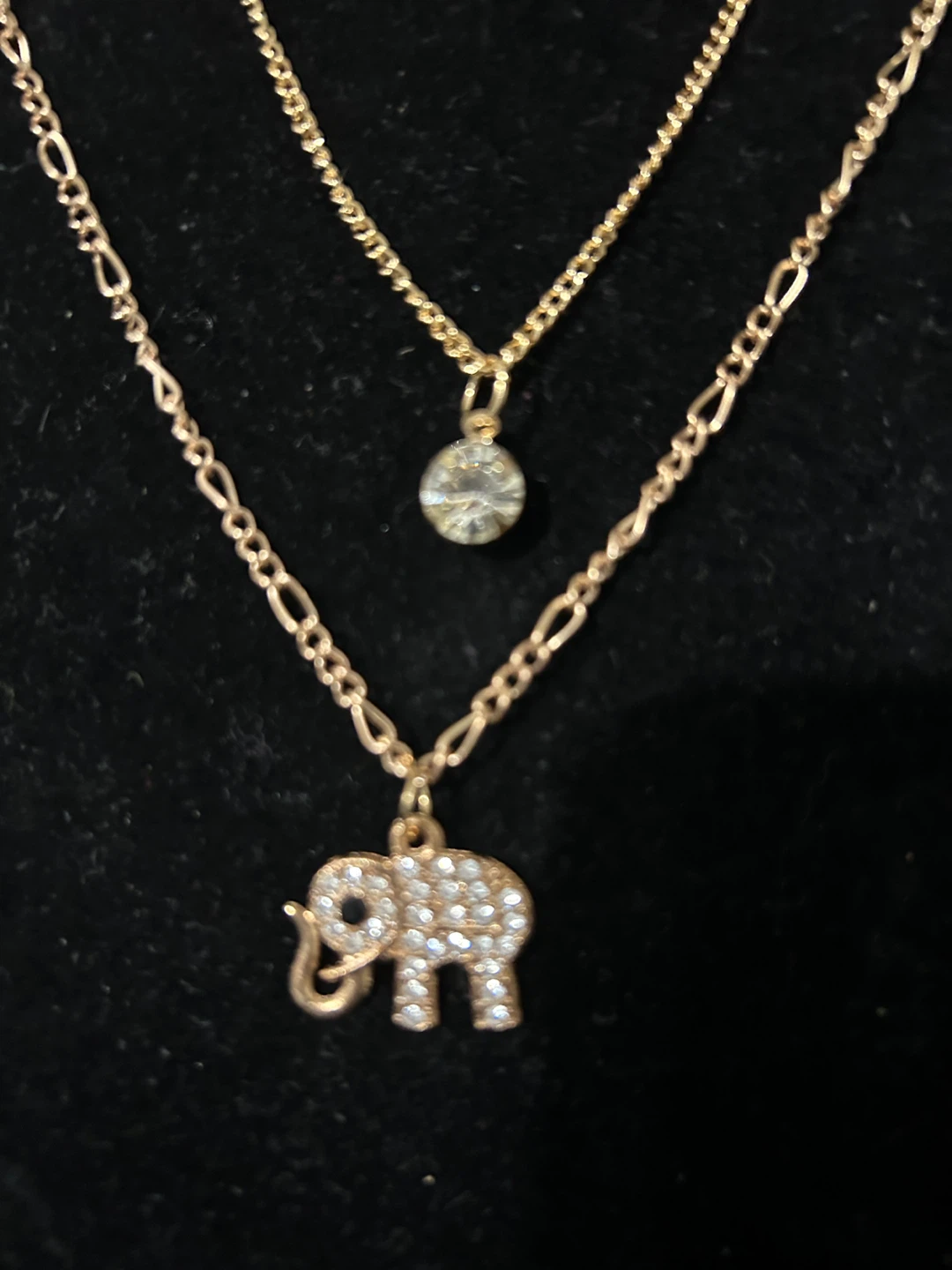 Layered Elephant Necklace with Rhinestones - photo 4