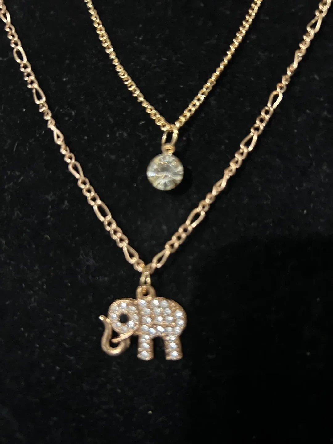 Layered Elephant Necklace with Rhinestones - photo 4