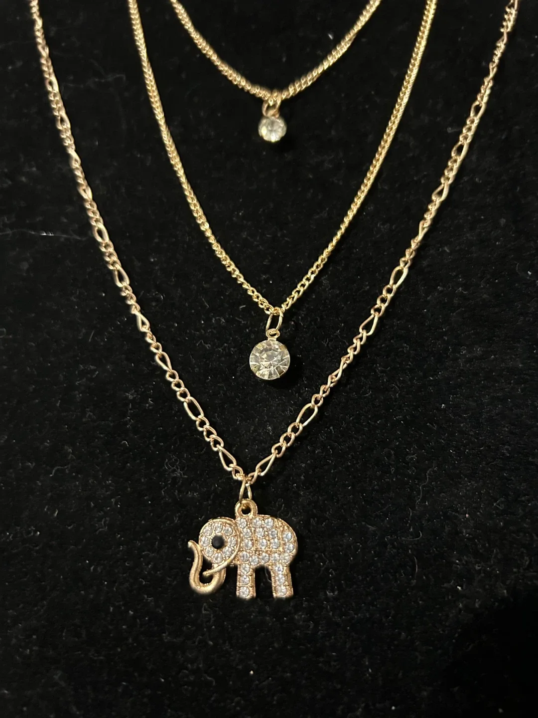 Layered Elephant Necklace with Rhinestones - photo 2