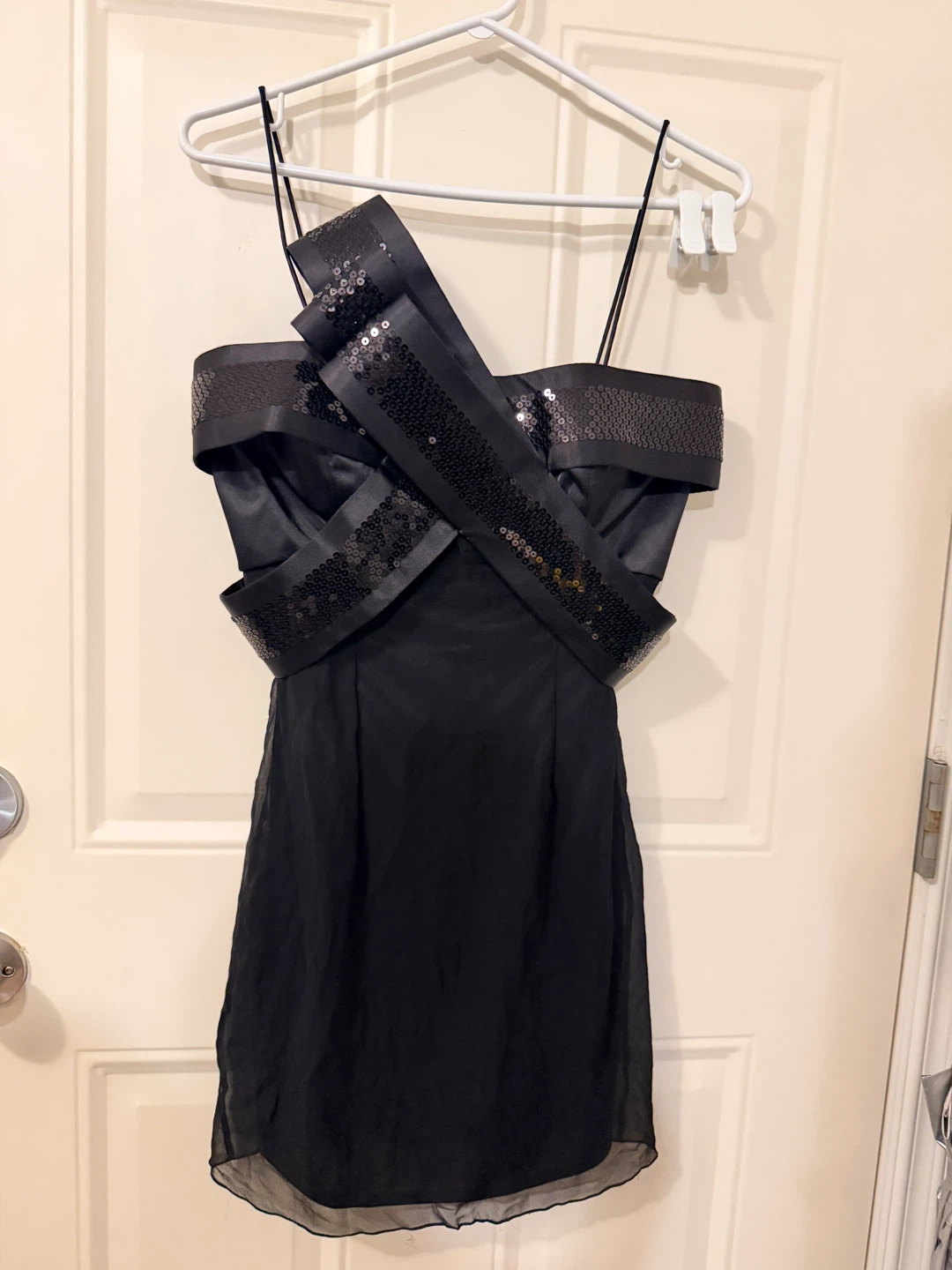 Black sequin party dress  size 4 - photo 2