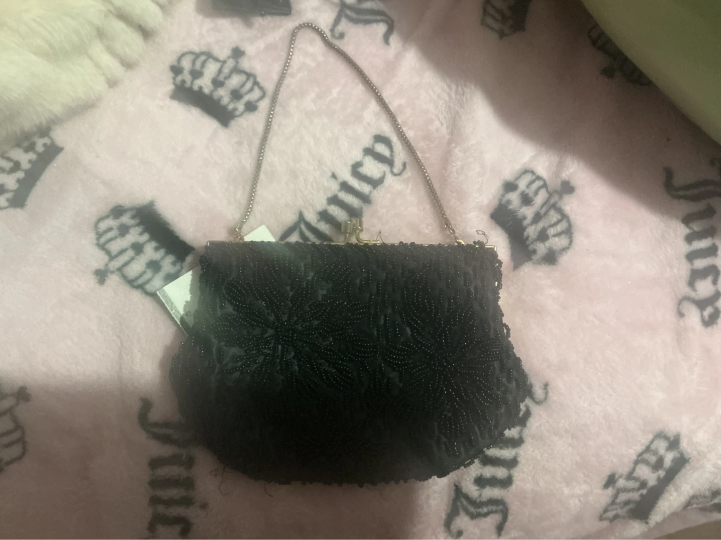 Black Beaded Clutch Evening Bag ⚽
