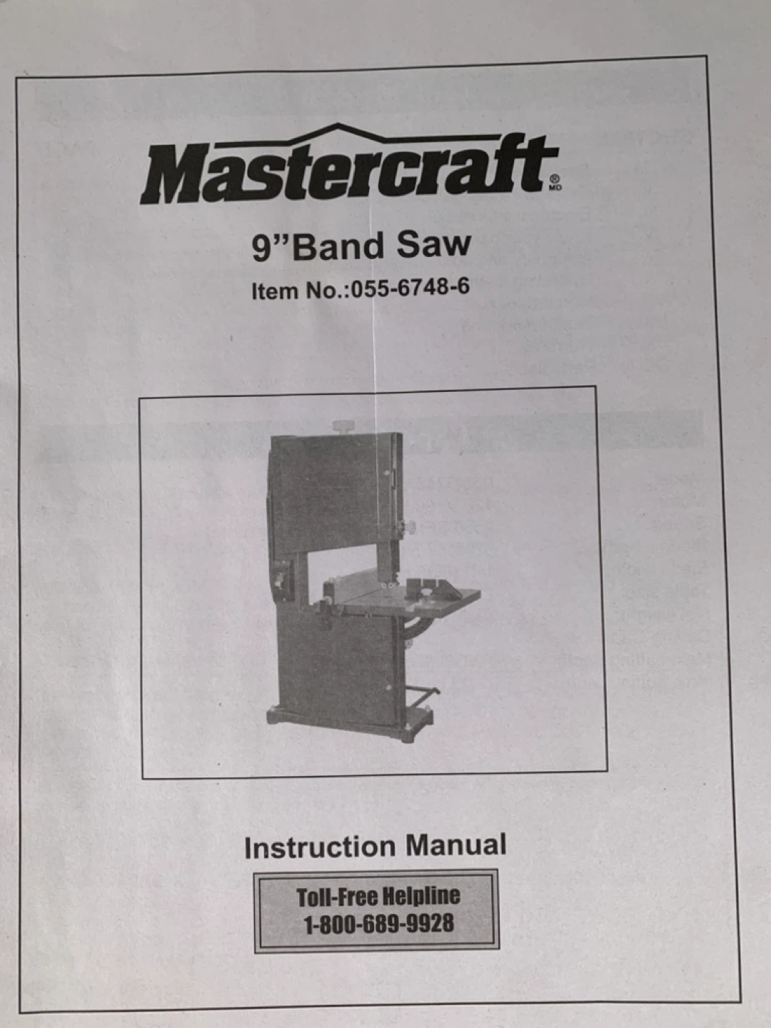 Mastercraft 9" Band Saw - photo 5