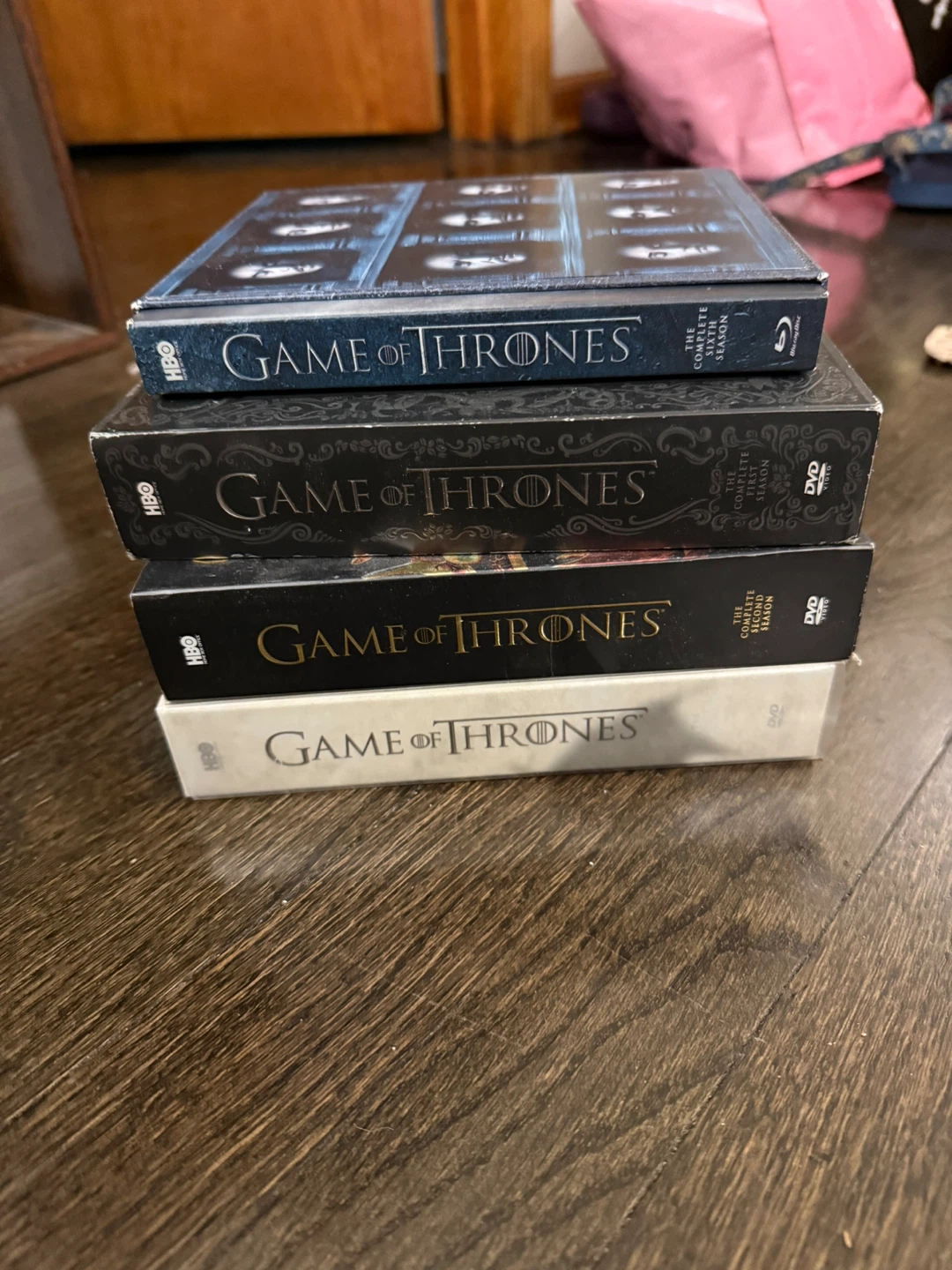 Game of Thrones seasons 1, 2, 3, and 6 on blu-ray