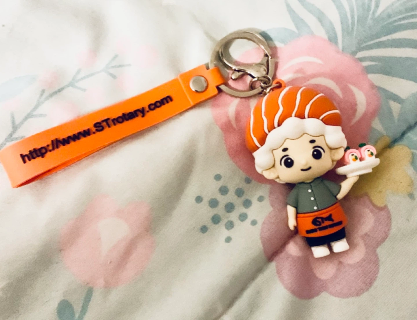Sushi Chef Character Keychain with Website Strap