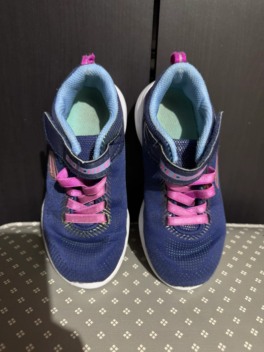 Skechers size 13 Girls Blue & Pink Sneakers - photo 3