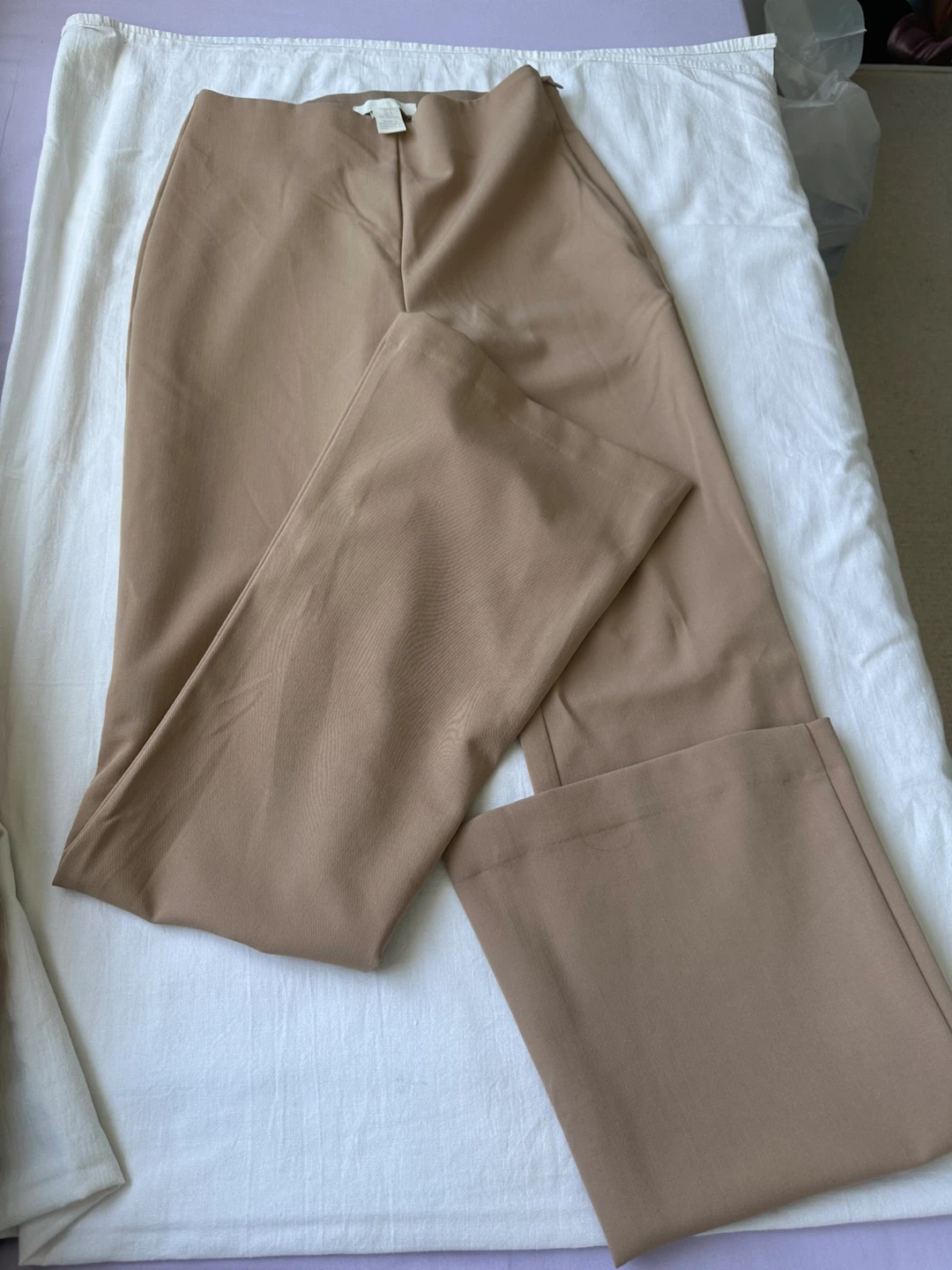 H&M Wide-Leg Trousers Beige