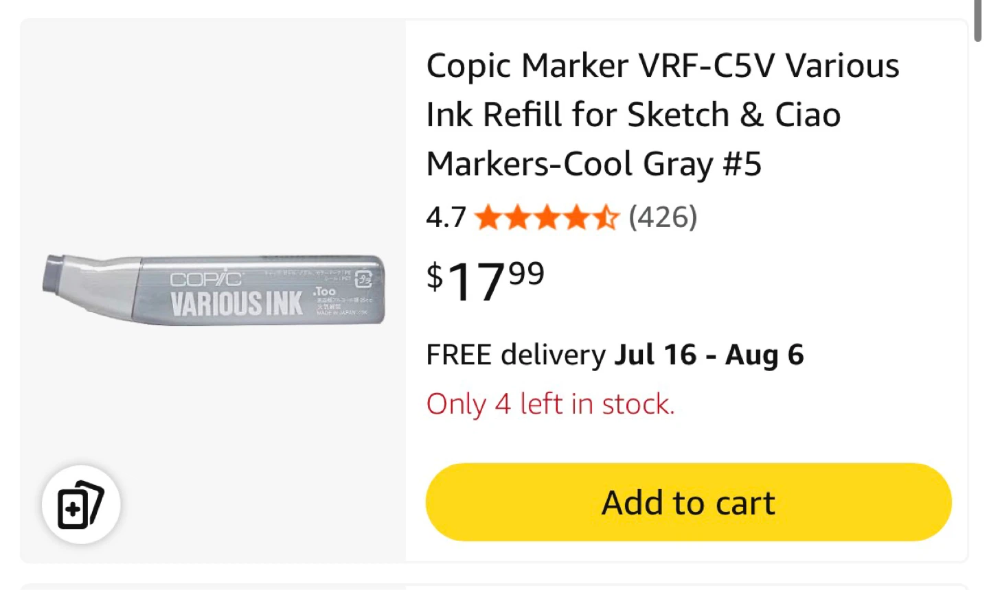 Copic markers 72 color+  NEW various Ink Refills 8 grey colors - photo 3