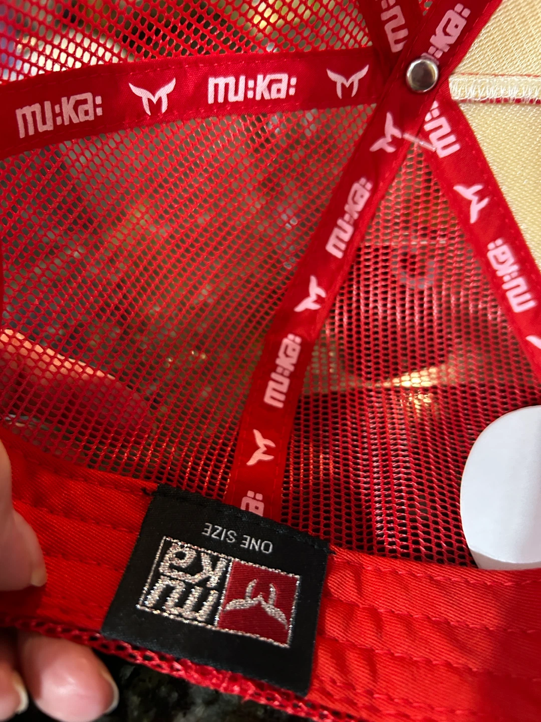 Muka Red trucker hat "Make Money Not Friends" - photo 3