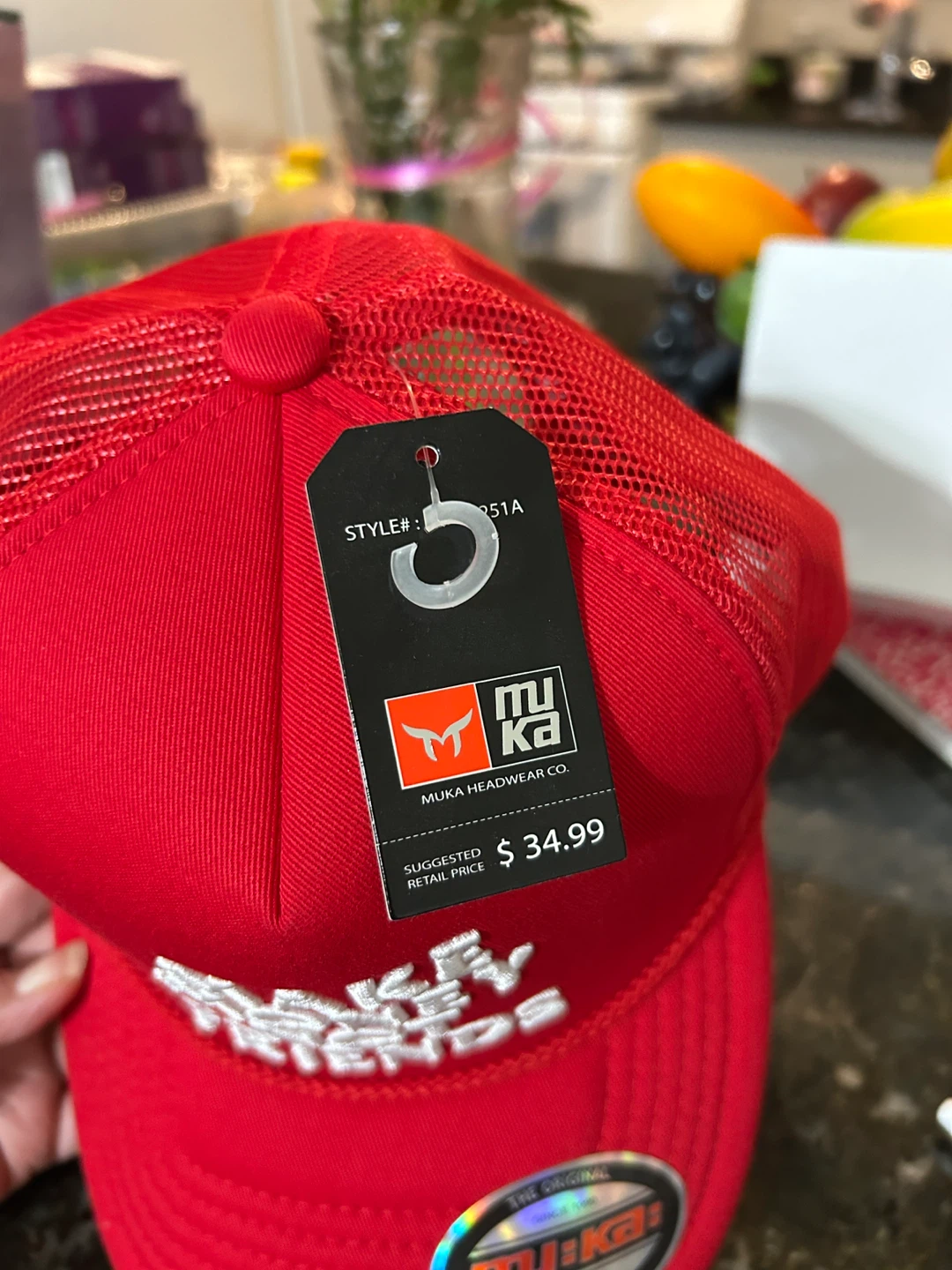 Muka Red trucker hat "Make Money Not Friends" - photo 4